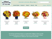 Tablet Screenshot of milligansflowers.com